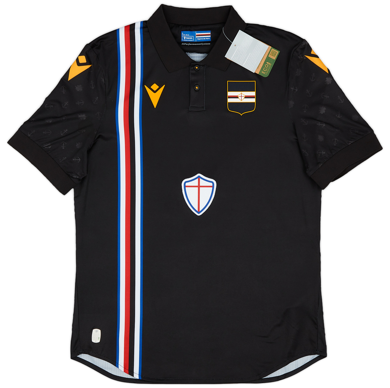 UC Sampdoria 23/24 Third Black Soccer Jersey Shirt - Click Image to Close
